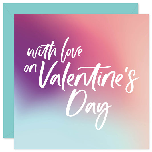 With love on Valentine's Day card from Purple Tree Designs