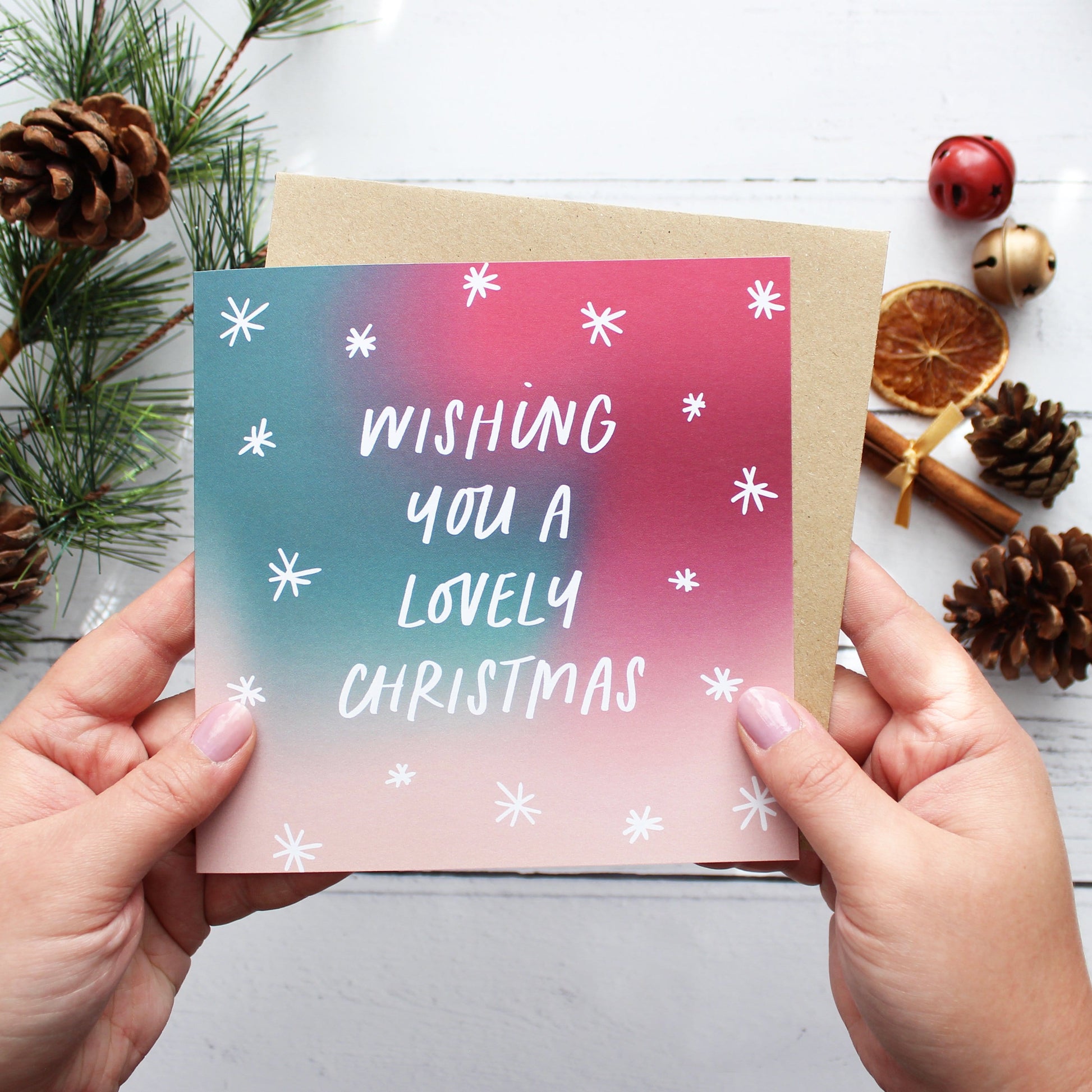 Wishing you a lovely Christmas card from Purple Tree Designs