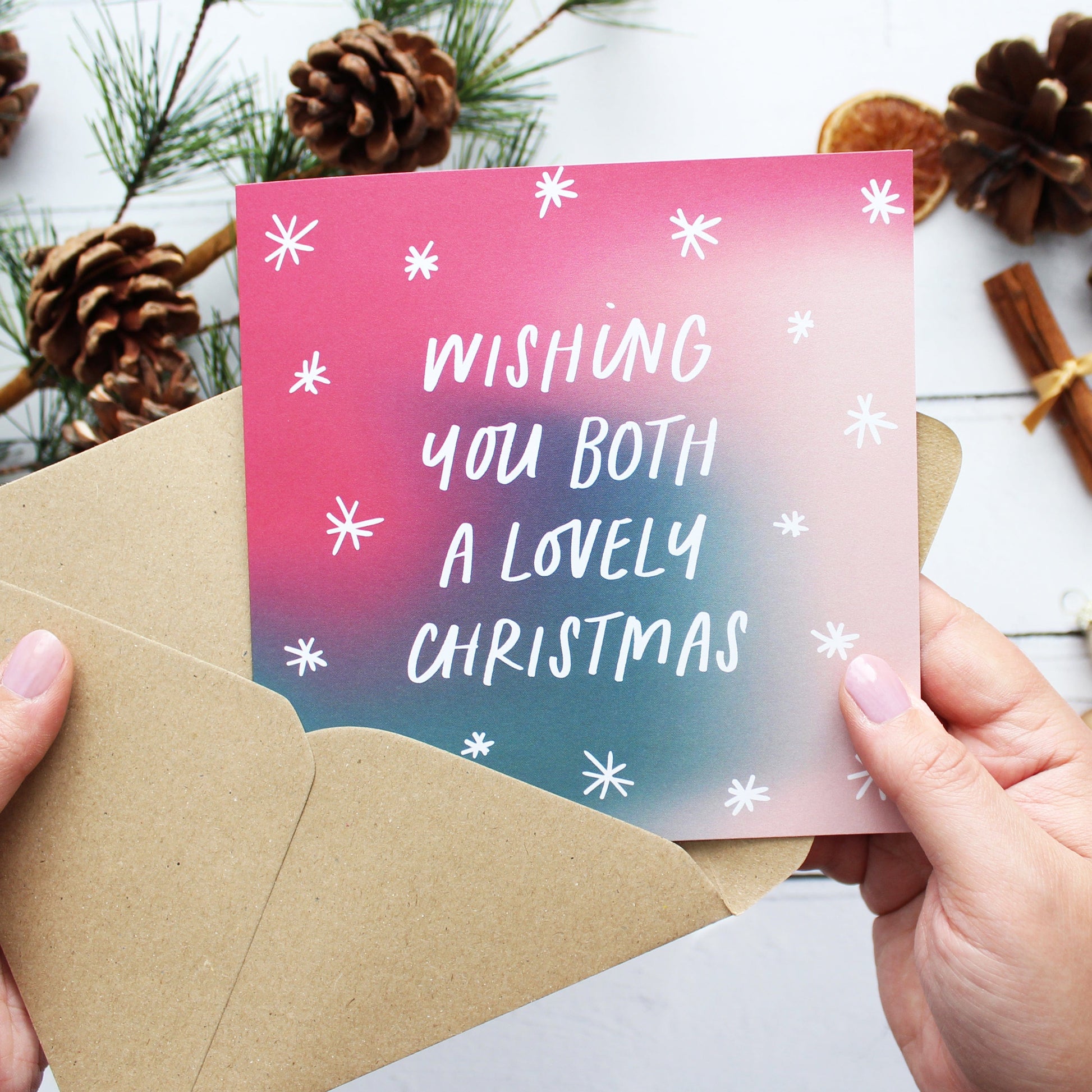Wishing you both a lovely Christmas card from Purple Tree Designs