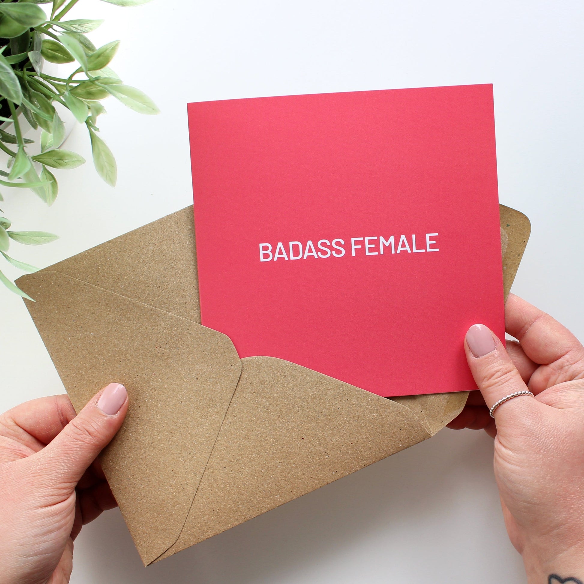 Badass female greeting card from Purple Tree Designs