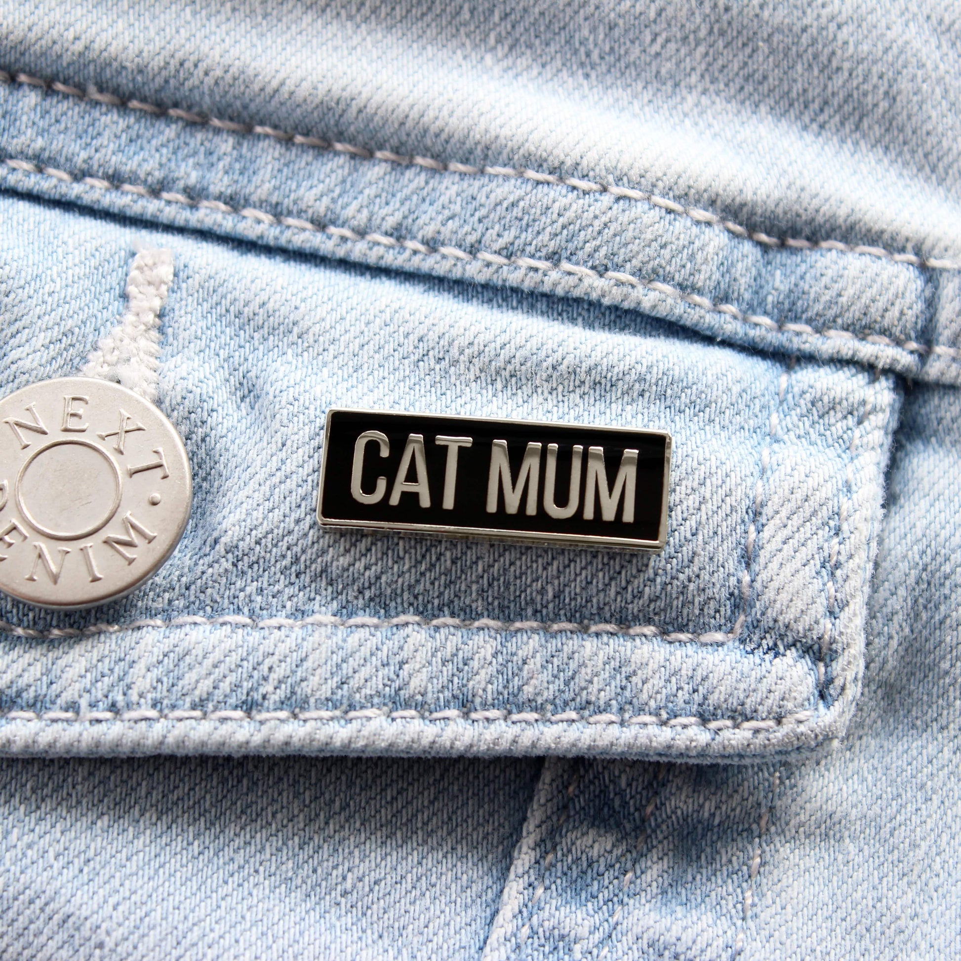 Cat mum enamel pin badge from Purple Tree Designs