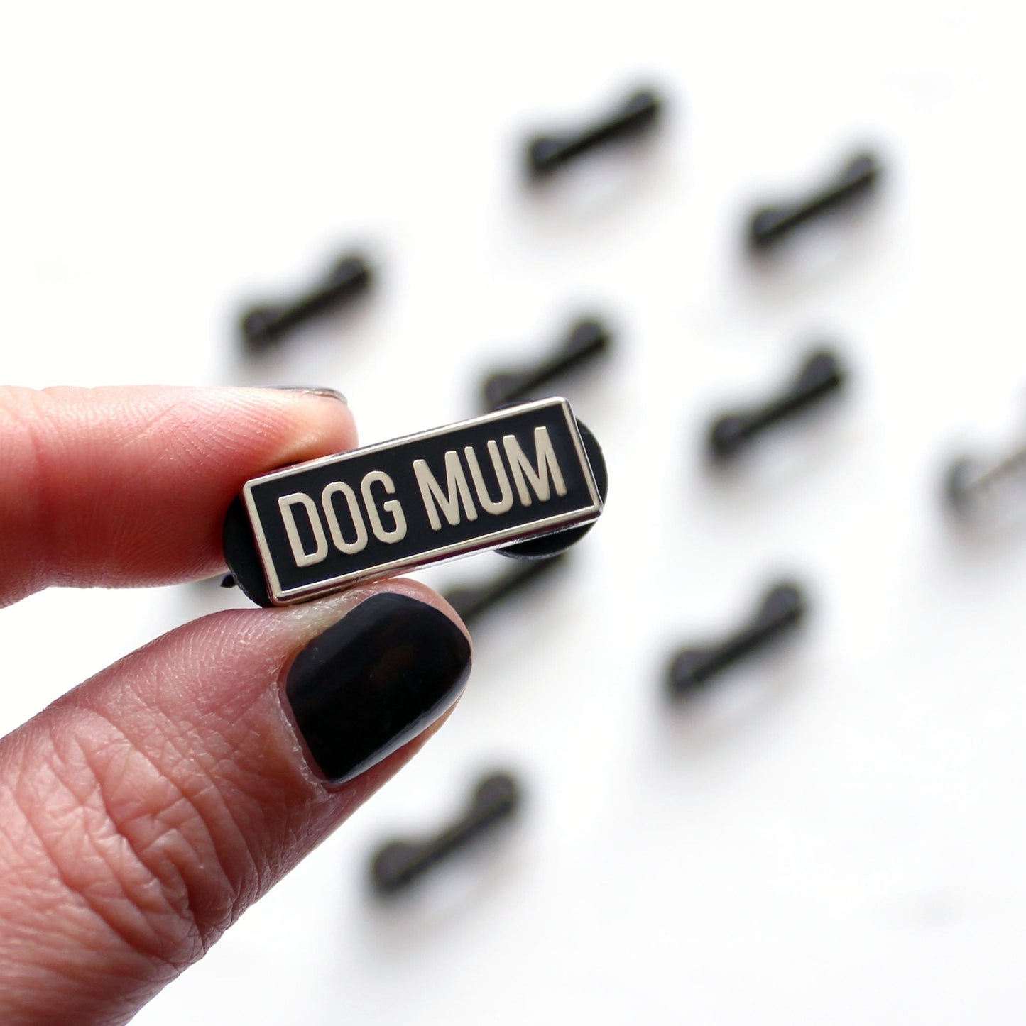 Dog mum enamel pin badge from Purple Tree Designs