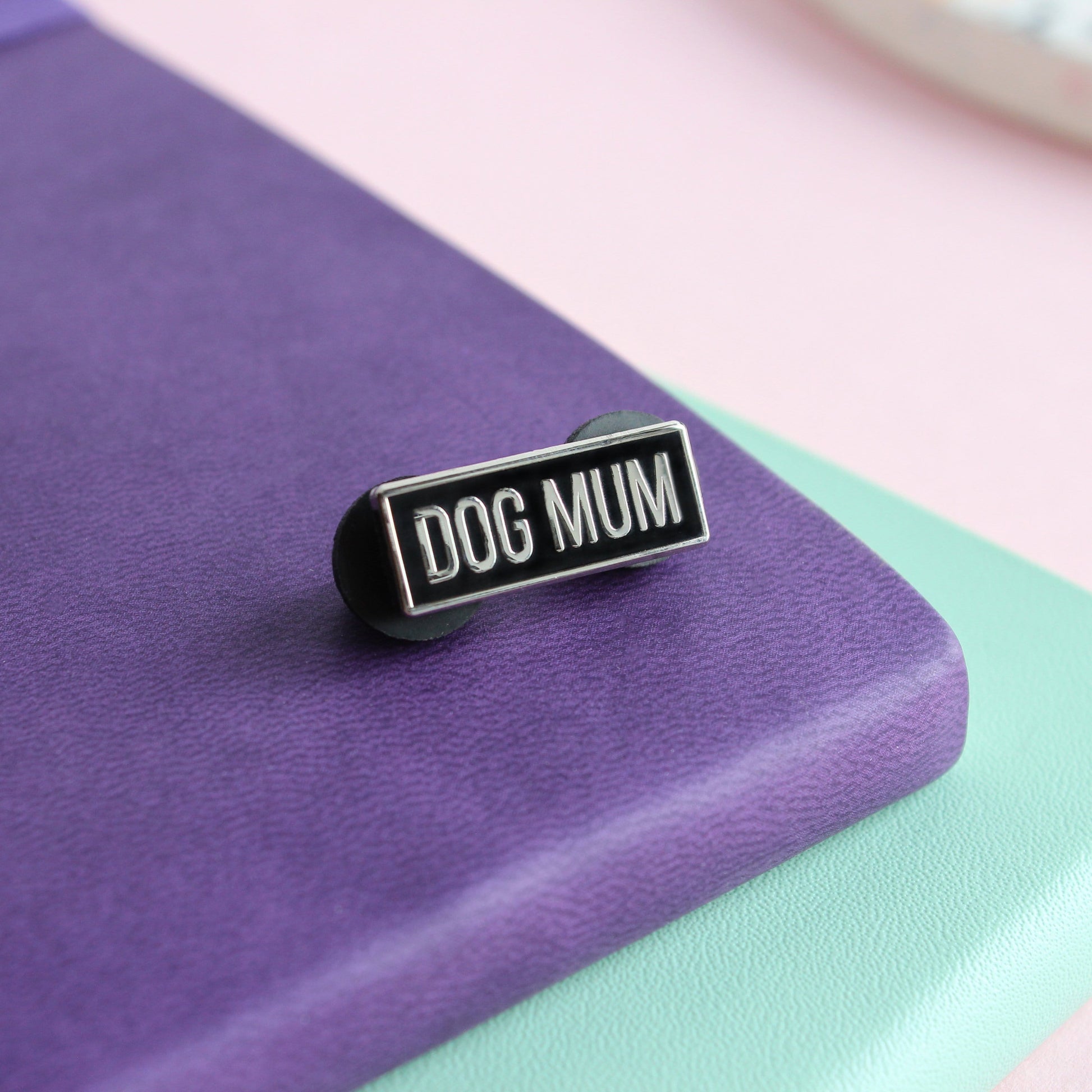 Dog mum pin badge from Purple Tree Designs