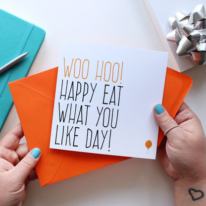 Eat what you like birthday card from Purple Tree Designs