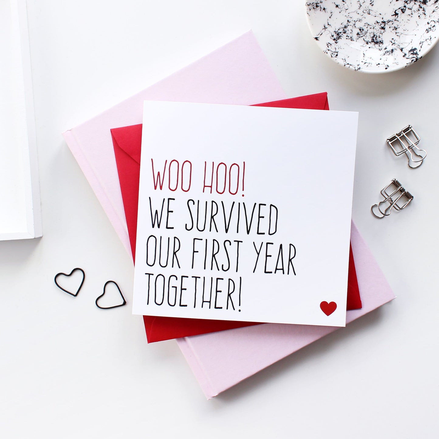 Survived our first year together anniversary card