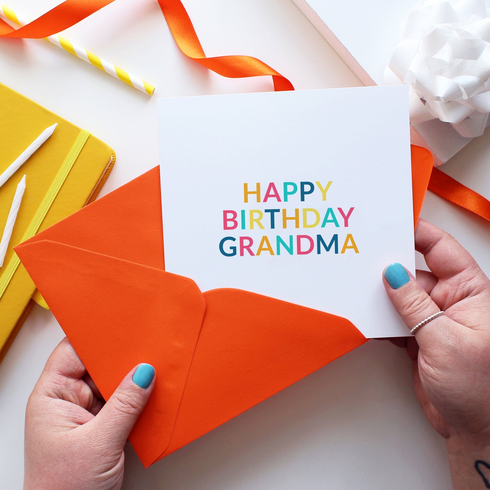 Typographic happy birthday grandma birthday card from Purple Tree Designs