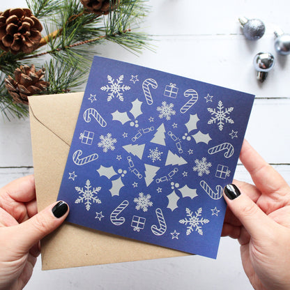 Silver foil Christmas card pack from Purple Tree Designs