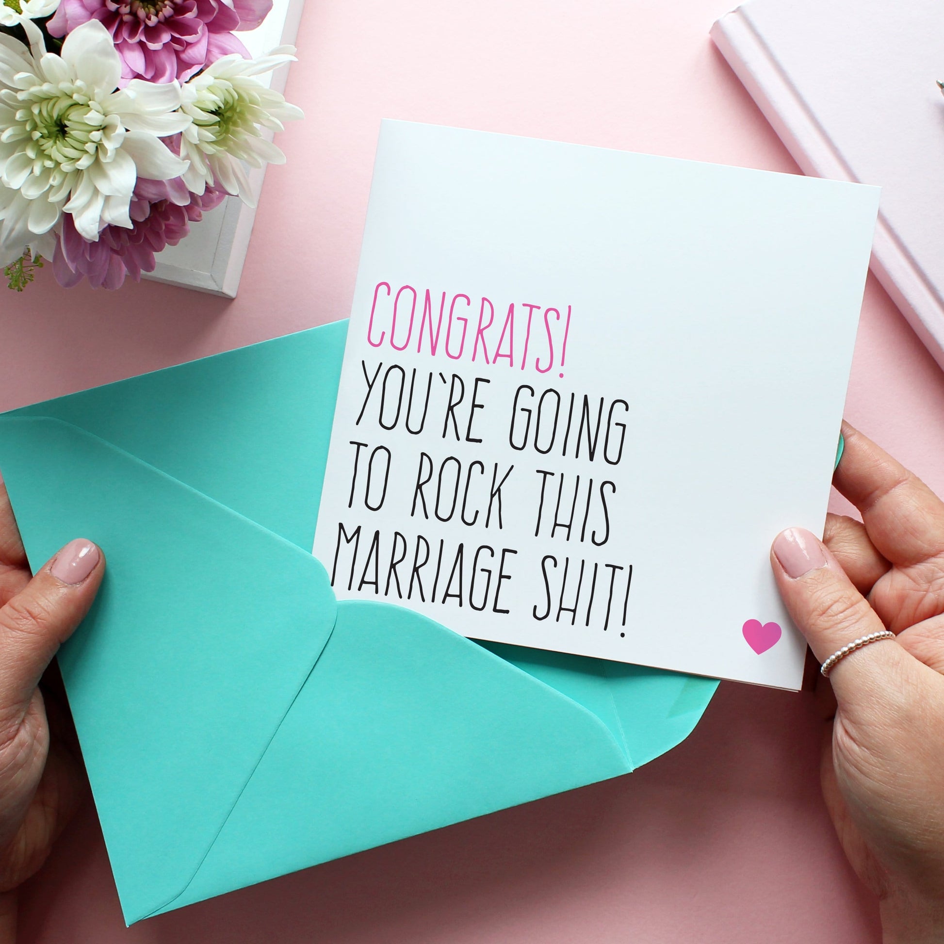 Rock this marriage shit greeting card from Purple Tree Designs