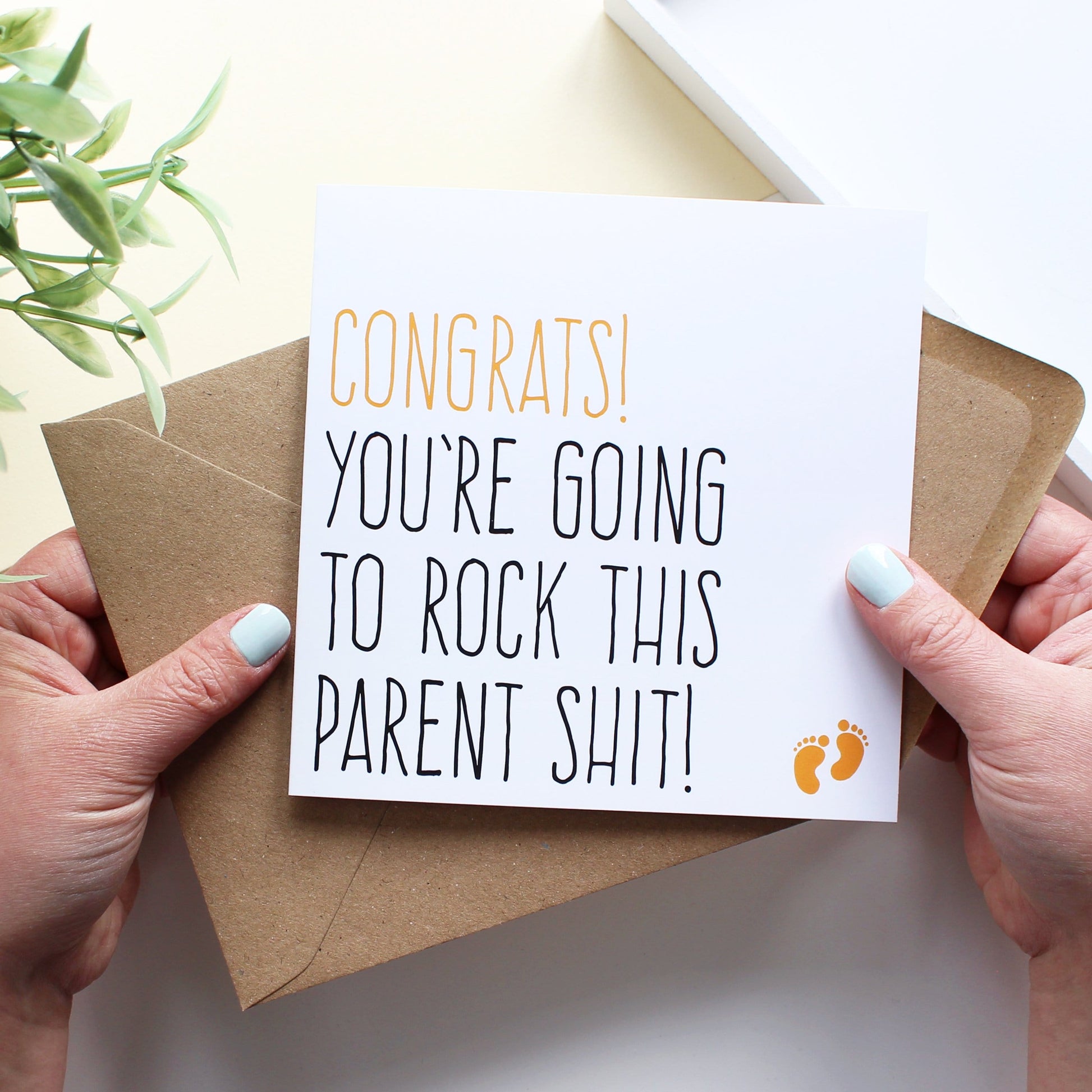 Funny new baby card for new parents