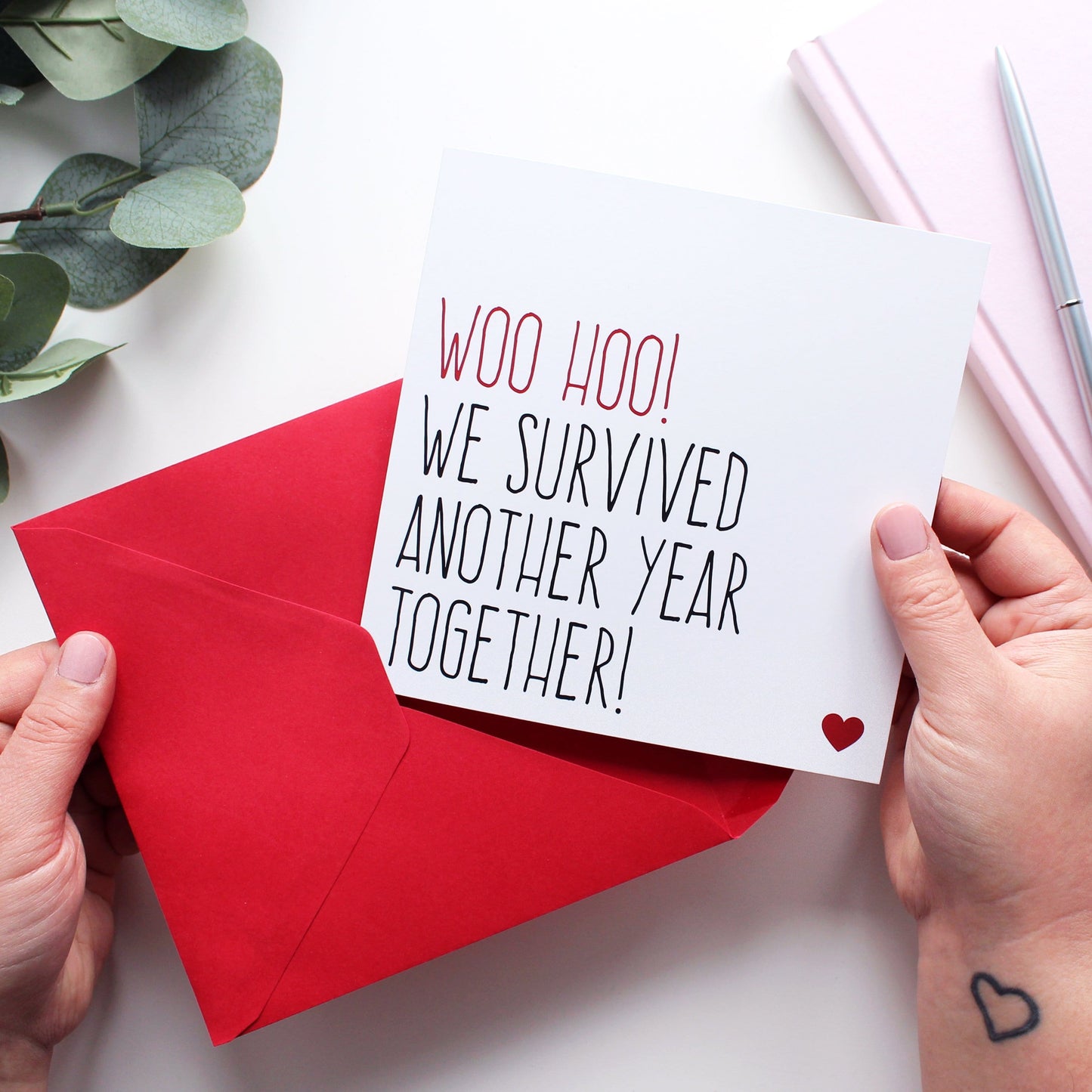 Survived another year together anniversary card