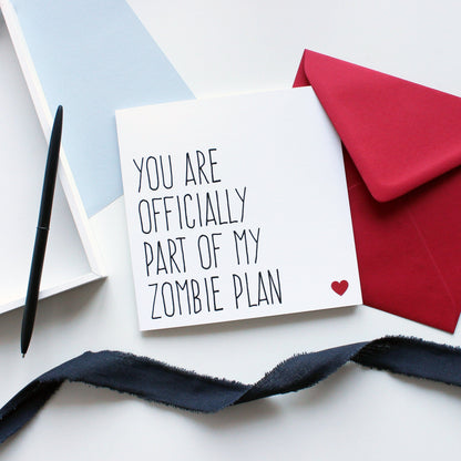 Part of my zombie plan Valentine's Day card from Purple Tree Designs